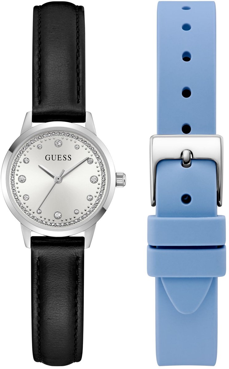 Guess Elle Quartz Analoog Horloge Zwart Kast: 100% Gerecycled Staal | Armband: 100% Verwisselbare Bandjes 26 mm U1463L1M