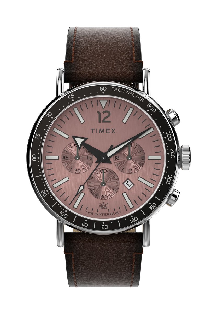 Timex Waterbury Standard Quartz Analoog Horloge Bruin Behuizing Gemaakt Van 100% Low Lead Brass En Een Armband Van 100% Milieubewust Materiaal 22 mm TW2W47300AJ
