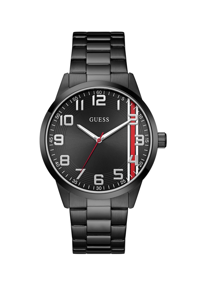 Guess Speedometer Quartz Analoog Horloge Zwart Kast: 100% Gerecycled Staal | Armband: 100% Roestvrij Staal 44 mm U1468G1M, U1468G3M