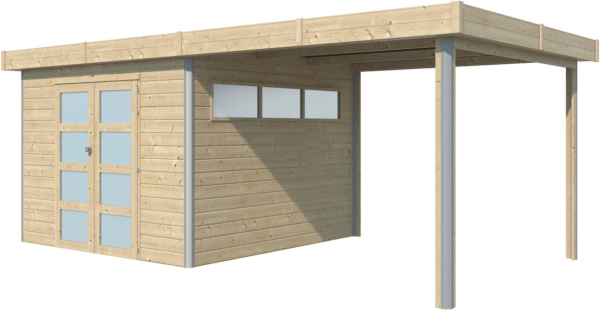 Woodlands Blokhut Kasuko met Overkapping en Dakisolatie 580 x 295 cm