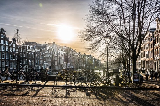 Foto: Poster amsterdamse grachten amsterdam large 50x70 cm steden stadsaanzicht