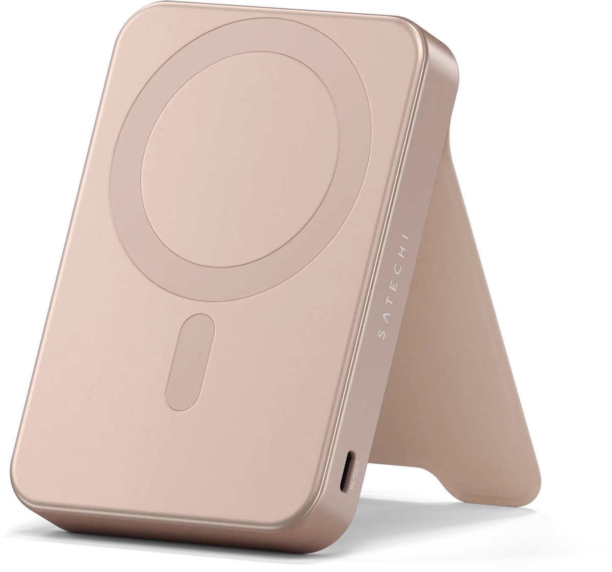 Satechi OntheGo Magnetische Qi2 Powerbank (10.000mAh/20W) – 15W Snelladen – Ondersteunt Draadloos Opladen – Tegelijkertijd Twee Apparaten Opladen - Roze