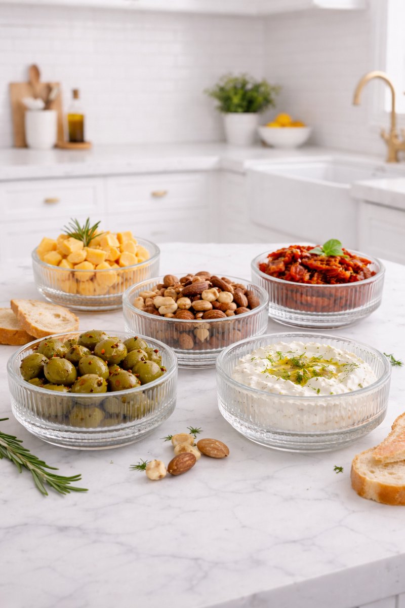 Mevaz Schaaltjes Set 6-delig – 500 ml – Geribbeld Glas – Dessert-, Snack , tapas - & Serveerschalen - Stapelbaar