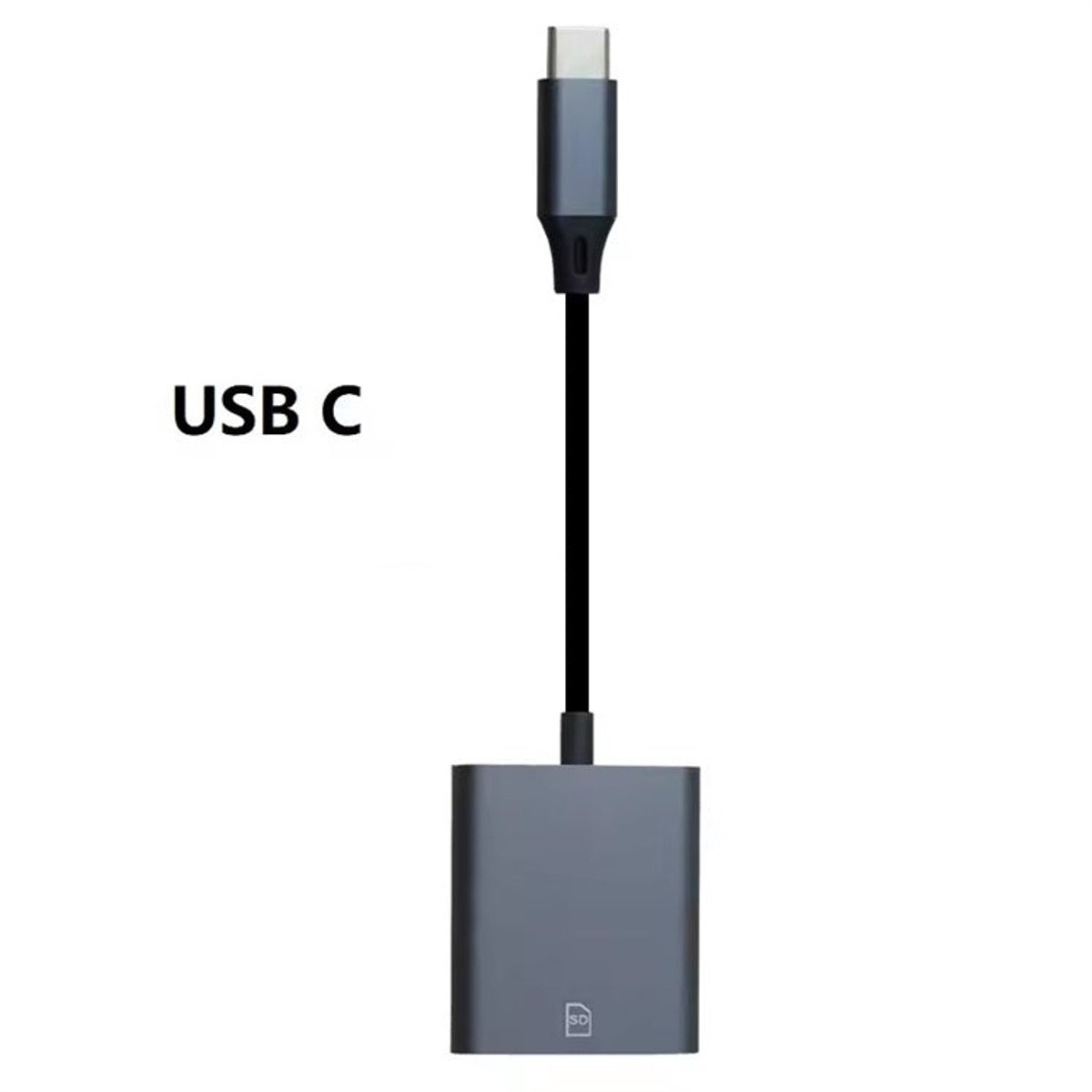 NÖRDIC USB-C SD Kaartlezer - SD Kaart - Geschikt voor Smartphone, Tablet, PC & Laptop - Grijs
