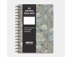 Hobbit - A5 Agenda 2026-2027 - 1 week op 2 pagina's - Harde Kaft - Ringband Agenda A5 (14,8 x 21 cm) - Weidebloemen