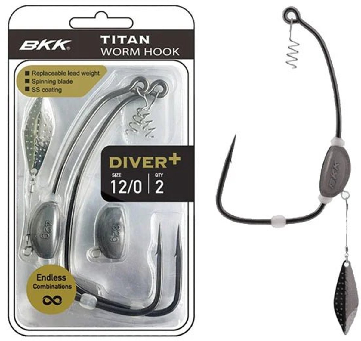 BKK Titan Diver + Worm Hook 2.8g / #2/0