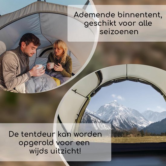 Naturehike® Opalus UL 2 - 2-persoons ultralichtgewicht tent met voortent - 15D 1500MM - 4-seizoenen koepeltent - Waterdichte trekkerstent & backpack tent - Olijfgroen van Naturehike — afbeelding 4