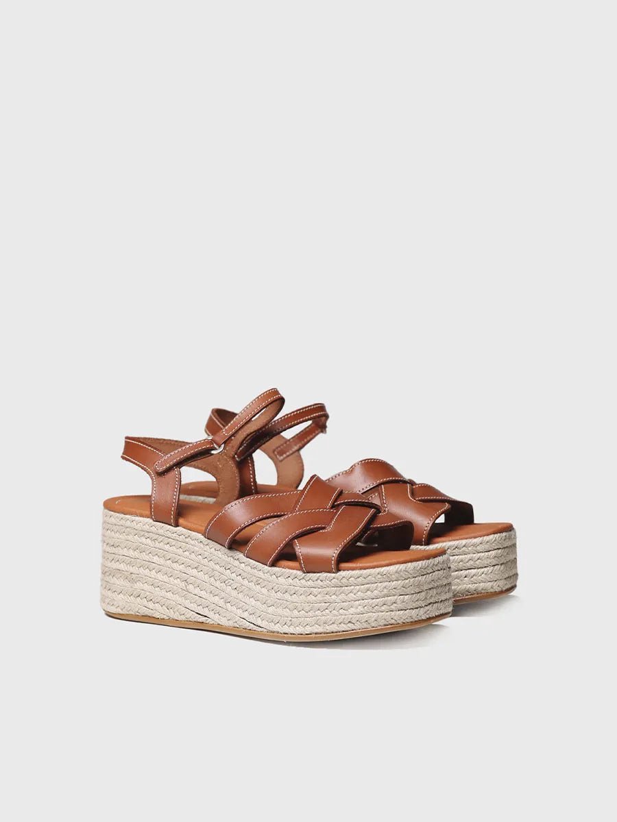 Gouden platform sandaal | CRISTINA