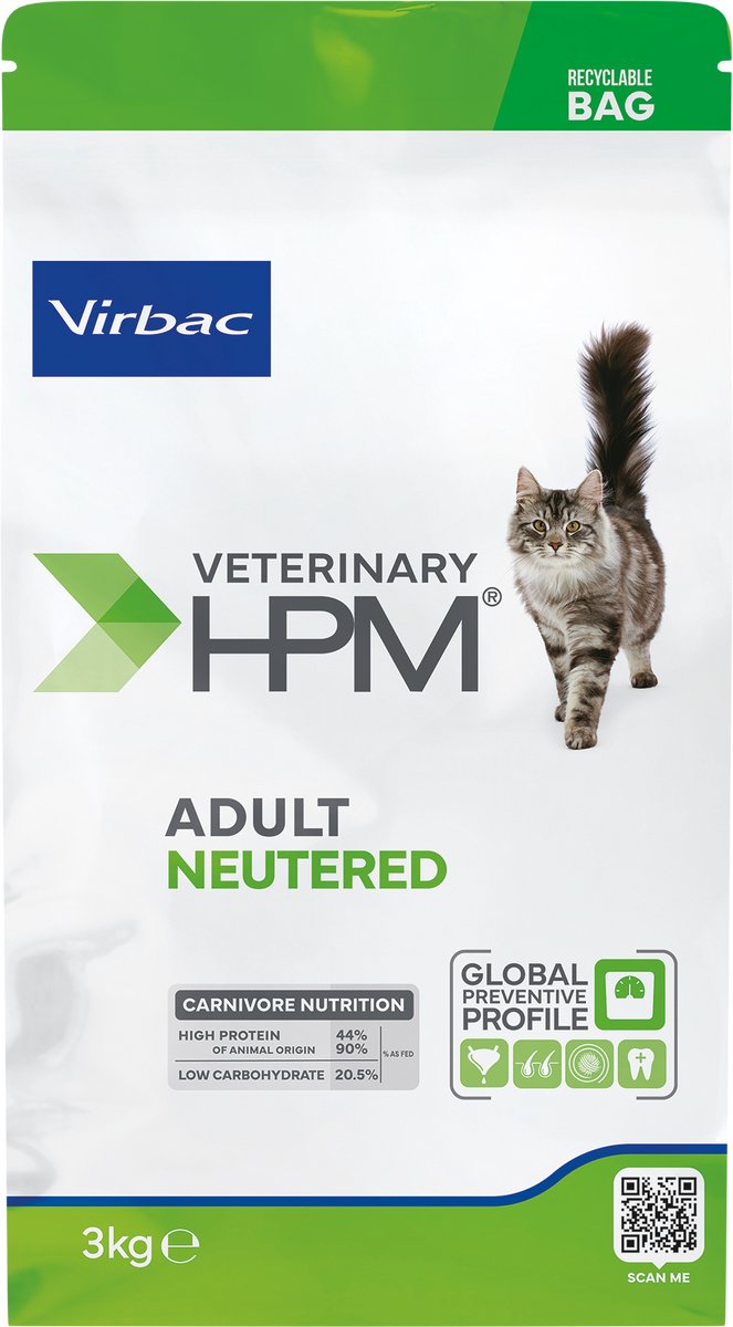 Virbac HPM Veterinary Adult Neutered Cat - Kattenvoer - 3 kg
