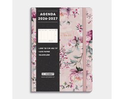 Hobbit - A5 Agenda 2026-2027 - 1 week op 2 pagina's - Harde Kaft - Agenda A5 (14,8 x 21 cm) - Kersenbloesem