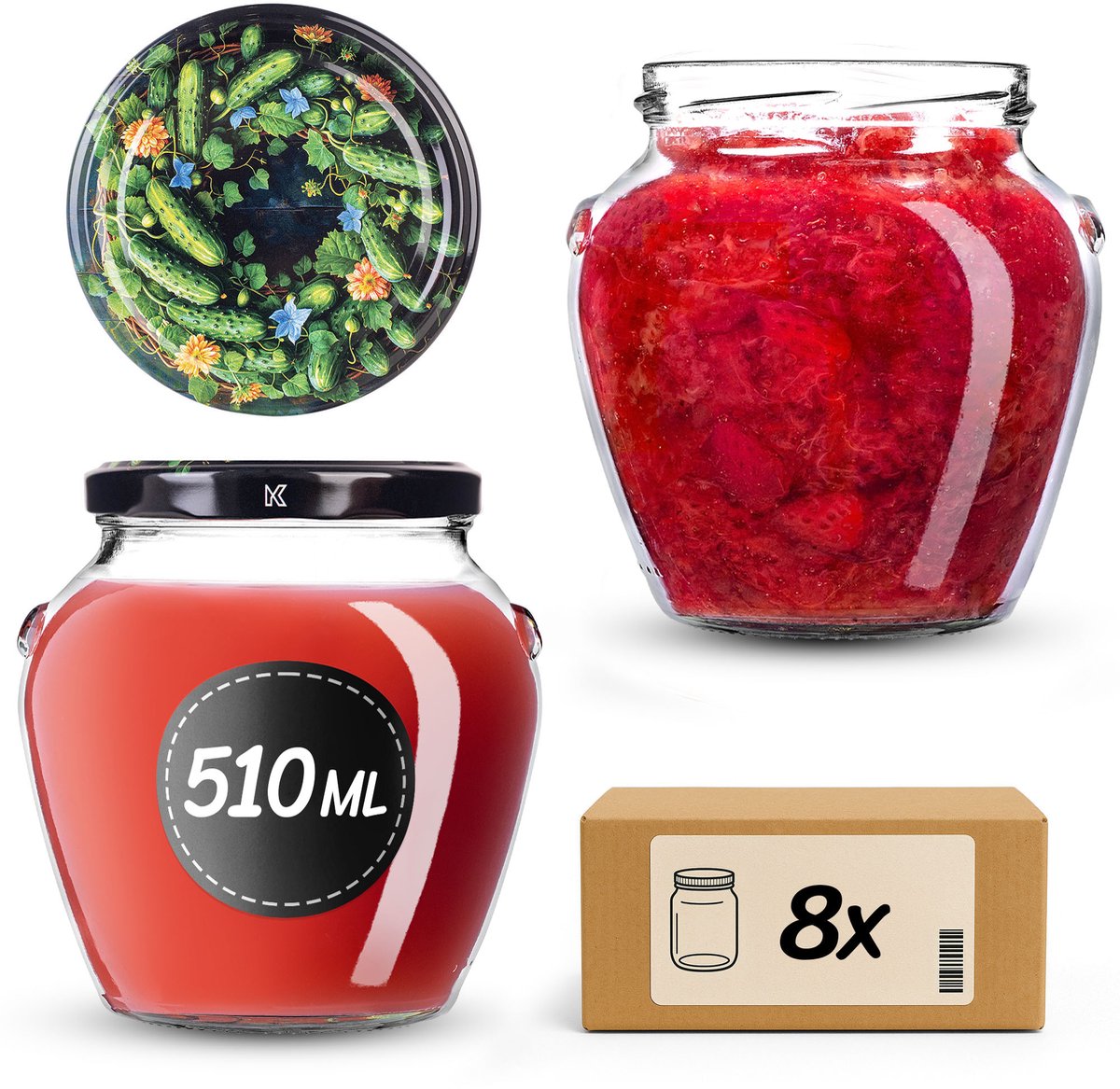KADAX Amphorapot 82 mm 510 ml + deksel 82 mm
