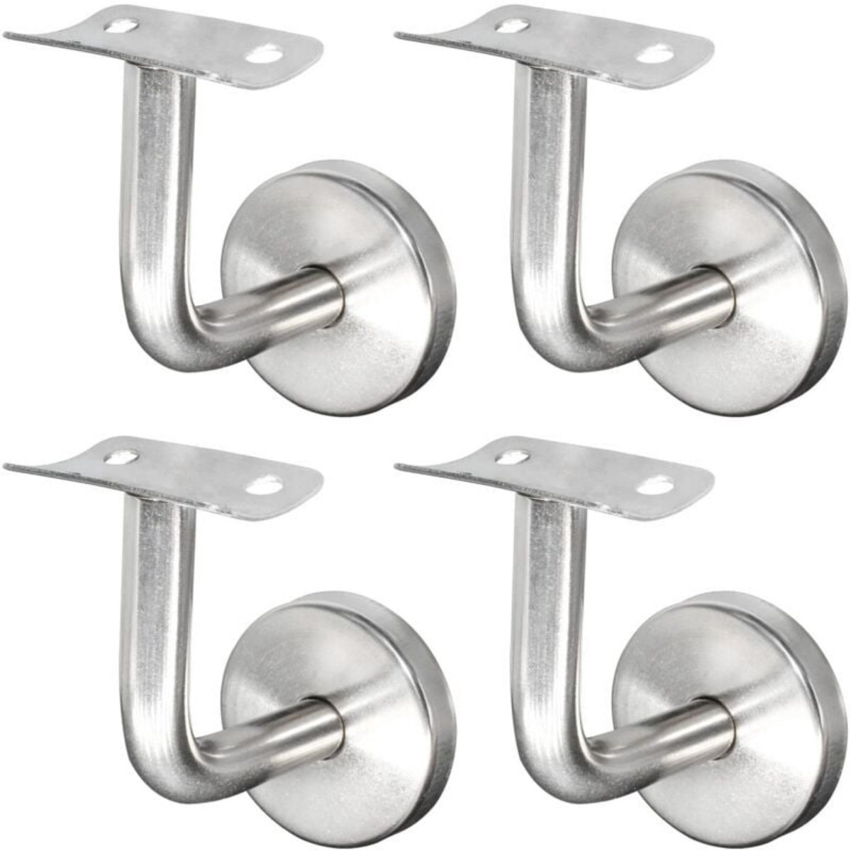 4 stuks - Muurbeugel voor leuning - Roestvrij staal - Trapleuningbeugel - Muurbeugel voor leuning - Zilver