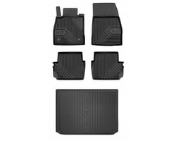 Frogum Voordeelset - Automatenset No.77 + Dry Zone Kofferbakmat - Geschikt voor Ford Puma (vanaf 2019) - Hoge laadvloer - TPE Rubber - Zwart