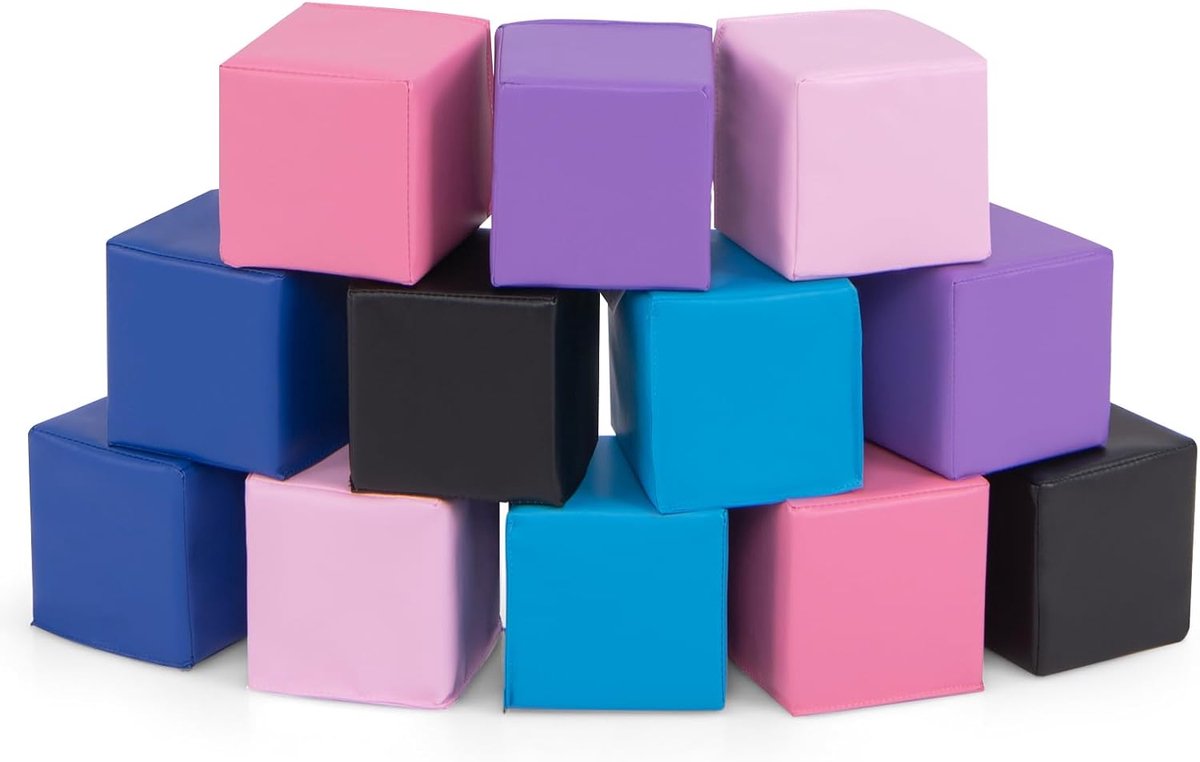 KOMFOTTEU 12-delige EPE Schuimblokken - Soft Play Foam Blokken - Reuze Bouwblokken - voor kinderen - voor binne