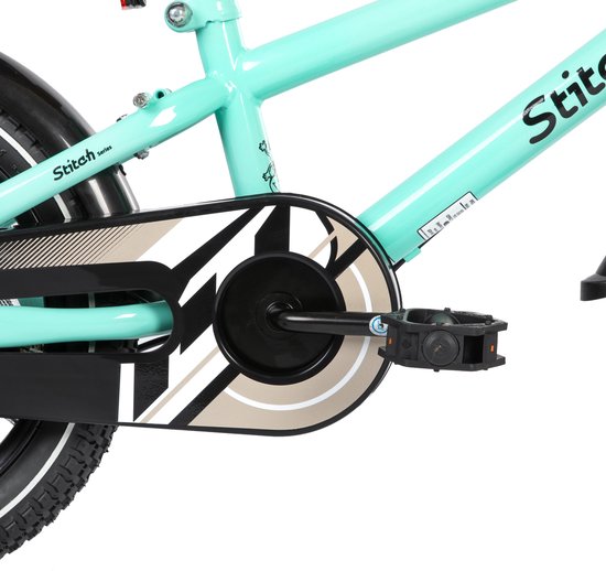 STITCH Totem Jongensfiets - 20 Inch - Kinderfiets voor 7 tot 13 Jaar - Met Zijwieltjes - Groente - Geschikt voor buitenactiviteiten in de lente van STITCH — afbeelding 4