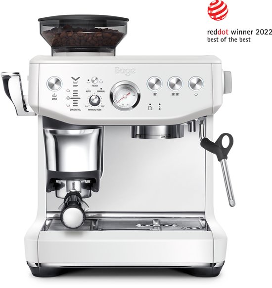 Sage the Barista Express Impress Sea Salt SES876SST - White Pistonmachine