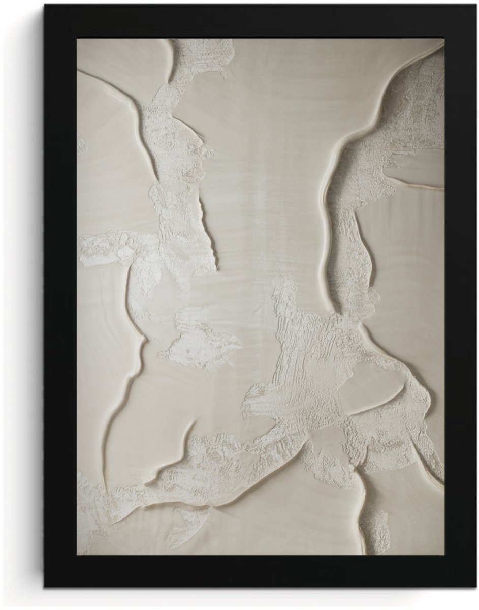 Abstracte Beige Textuur Fotolijst A4, Neutrale Kunst aan de Muur, Moderne Huisdecoratie, MDF Frame, Wall Art
