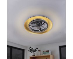 LED's Light Proventa Plafondventilator met verlichting Goud met Zwart 55W 4300lm 1800K/4000K 55cm Extra warm wit licht