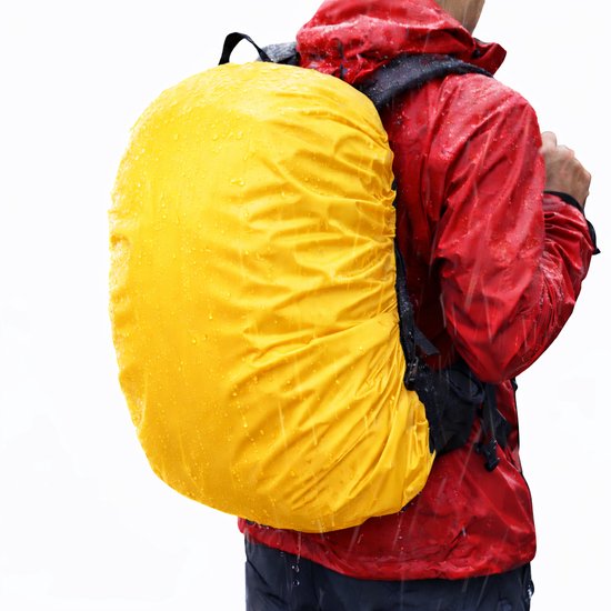 Waterdichte Regenhoes voor Rugzak 25–35 Liter – Universele Regencover Tas – Bescherming tegen Regen & Vuil – 190T Nylon – Geel