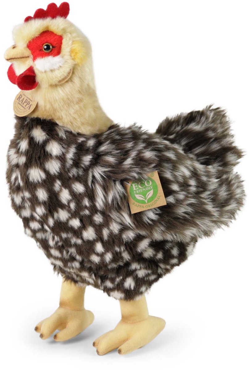 Rappa ECO knuffel hen met ei 33 cm - realistische knuffel van recyclede PET flessen