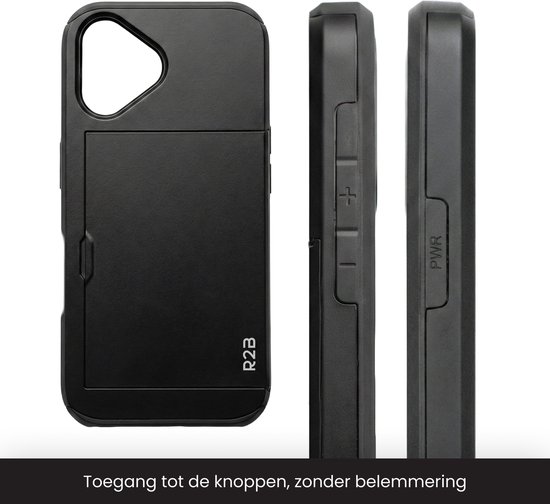 Étui R2B pour iPhone 17 avec porte-cartes - 3 cartes - Protection d'écran - Housses de téléphone - Étui pour téléphone portable pour iPhone 17 - Modèle Utrecht
