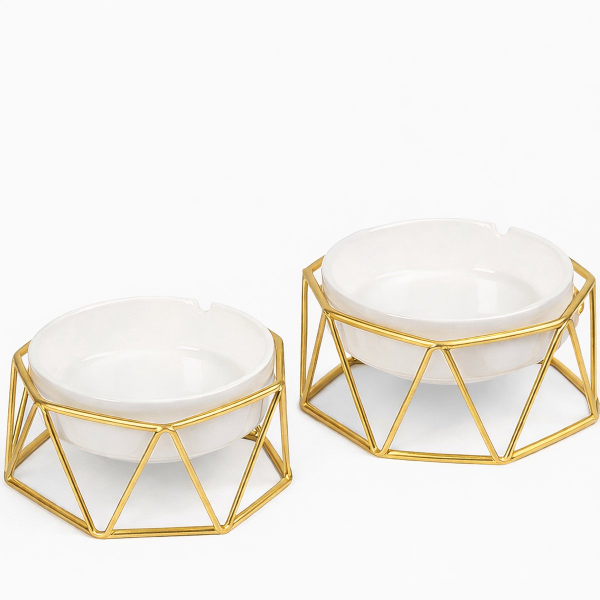 Luxaliving Asbakken Set van 2 – Goudkleurig – Ø10 cm – Voor Binnen en Buiten
