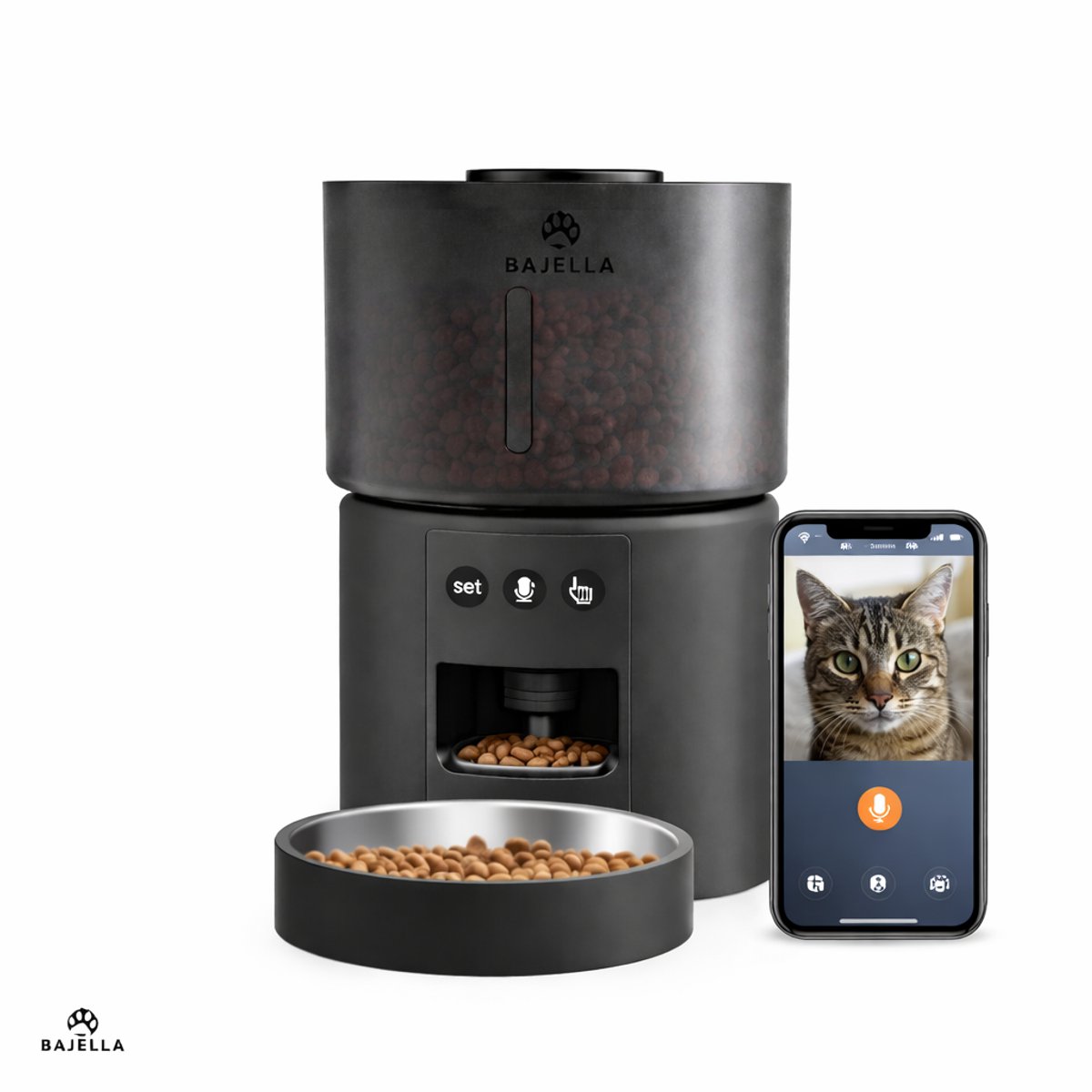 Bajella Automatische Voerbak voor Katten met App en Camera - Bajella - €79,95