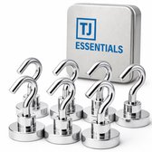 TJ Essentials Magnetische Haken – 20MM – 6 Stuks – N52 – Zwart – Magnetische Ophanghaakjes