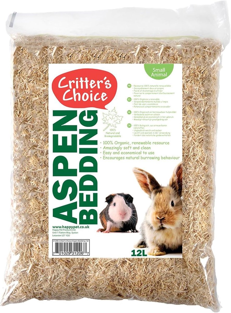 Zacht & Absorberend Aspen Beddengoed voor Konijnen en Kleine Dieren - 12L