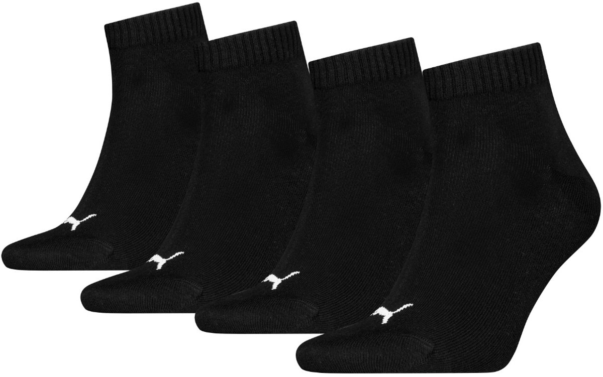 Unisex quarter sokken voordeelpakket 3+1 – 35-38 Zwart