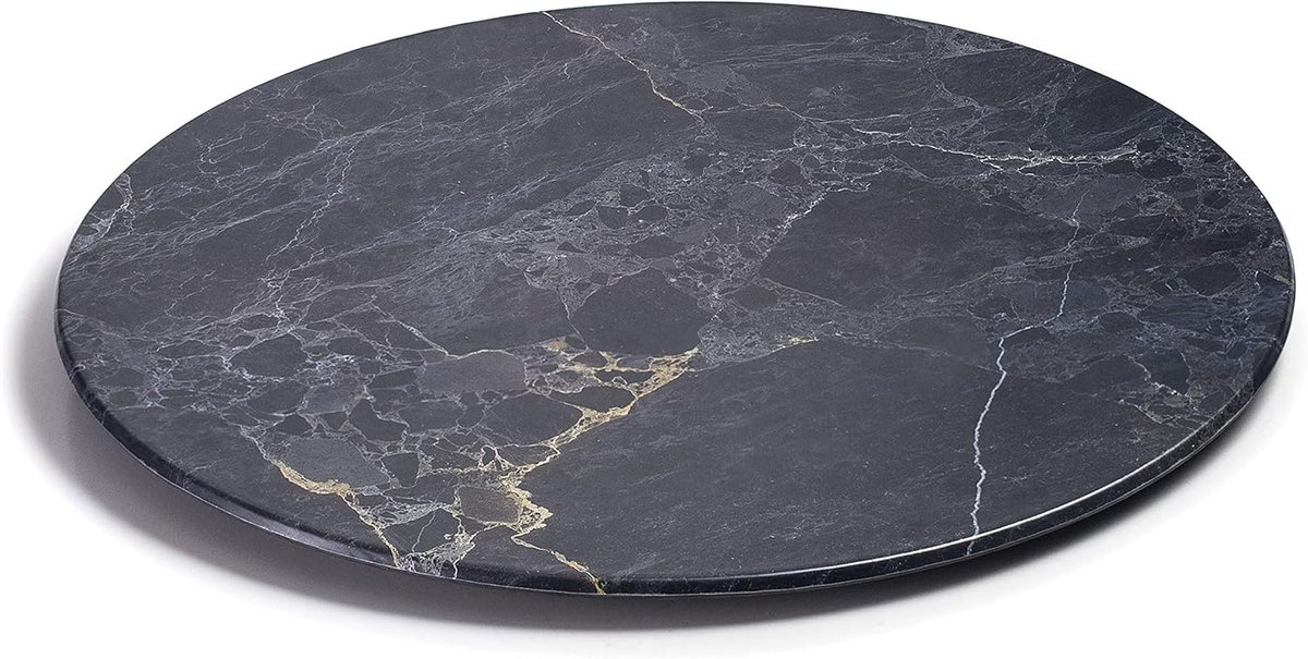 Ronde serveerschaal van melamine met marmerlook - Ø 35 cm