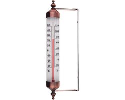 Buitenthermometer met meter, bronseffect - Stijlvolle tuinthermometer voor buiten, geschikt voor buitentemperatuur, kas, garage, eenvoudig op te hangen