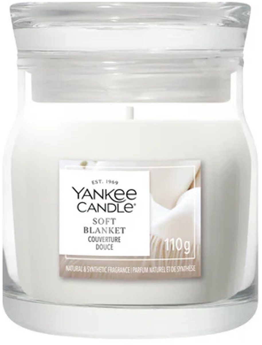 Yankee Candle Soft Blanket Small Jar Geurkaars - tot 30 branduren Wit