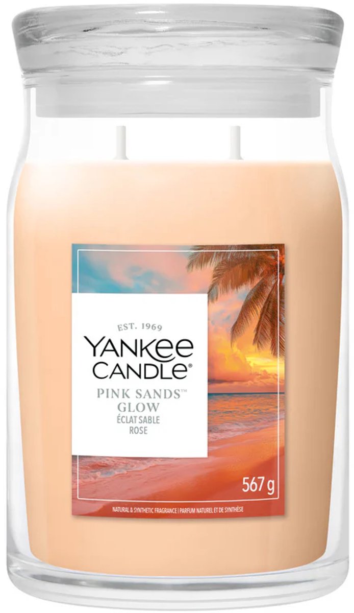 Yankee Candle Pink Sands Glow Large Jar - tot 80 branduren Oranje