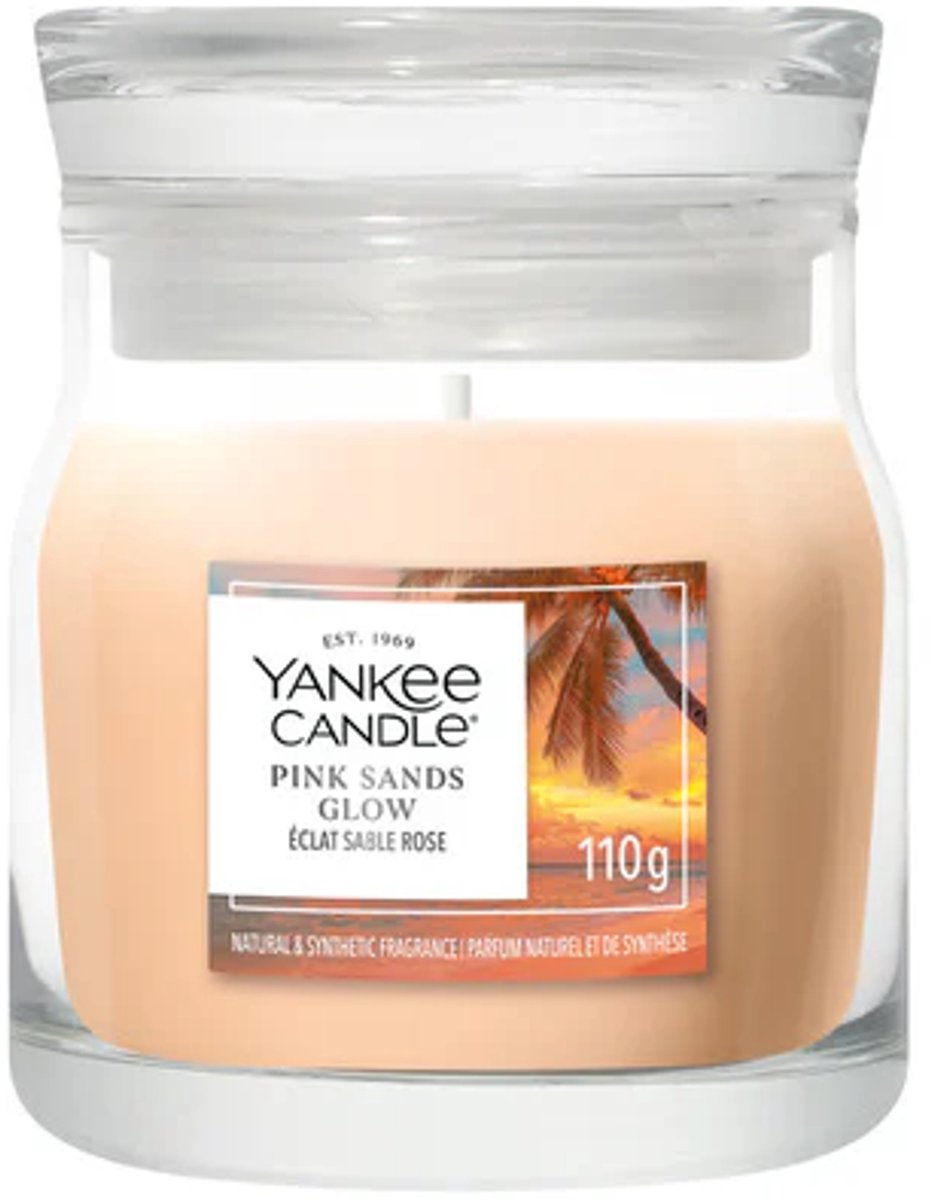Yankee Candle Pink Sands Glow Small Jar Geurkaars - tot 30 branduren Oranje