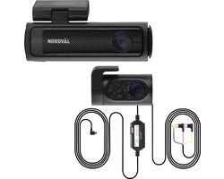 Nordväl DC202-2CH Dashcam – Incl. 256B SD Kaart & Parkeermodus kabel set – 4K Ultra HD voor en 2K QHD achter – Wifi – GPS – Parkeermodus – Dashcam voor auto - Auto Camera