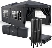 Tristar Partytent 6x3m - PT-7809 - Easy Up - Met zijwanden - Inclusief Draagtas - Paviljoen - Opvouwbaar - Extra Groot - Antraciet