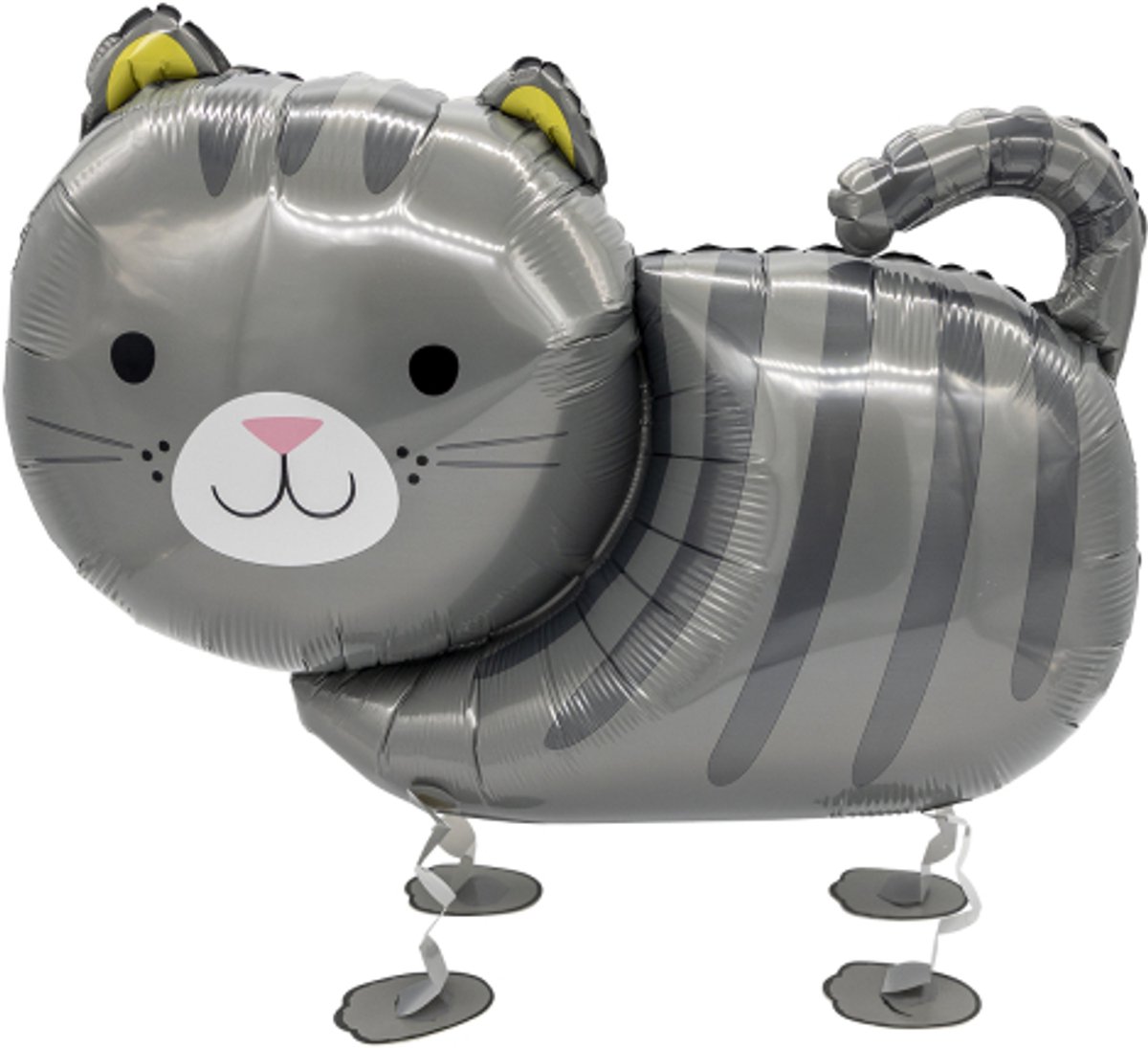 Katgrijs wandelfolieballon 75 cm