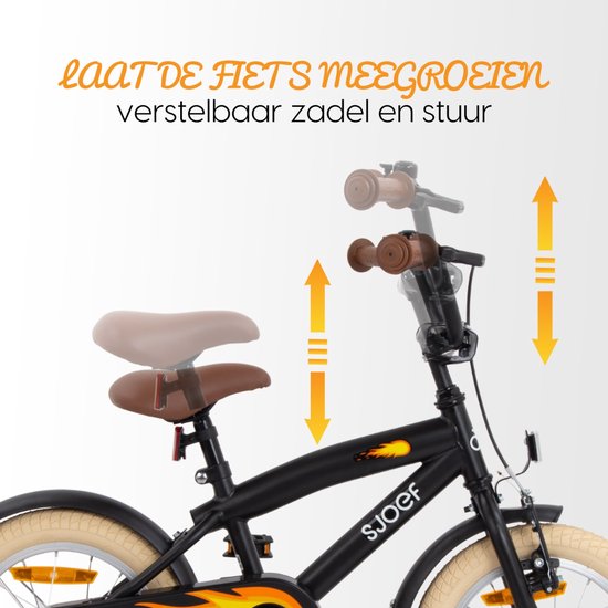 SJOEF Cruise Jongensfiets 20 inch - Mat Zwart van SJOEF — afbeelding 3