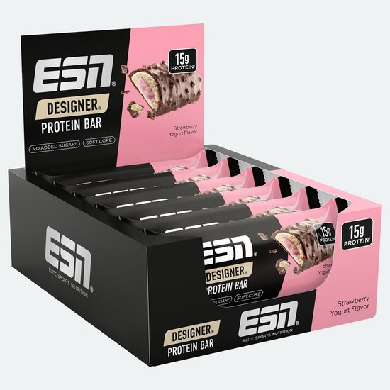 ESN Designer Protein Bar Strawberry Yogurt (12 x 45 gr) van Merkloos — afbeelding 2