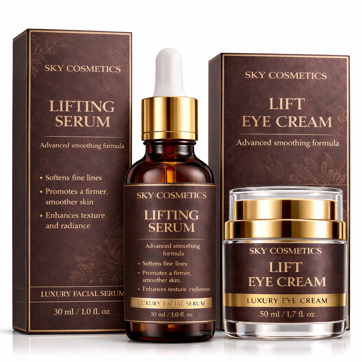 Intensieve Lifting Serum BTX & Oogcrème Set – Tegen Donkere Kringen & Fijne Lijntjes | Zichtbaar botox Lifting Effect in 6 Weken | Sky Cosmetics