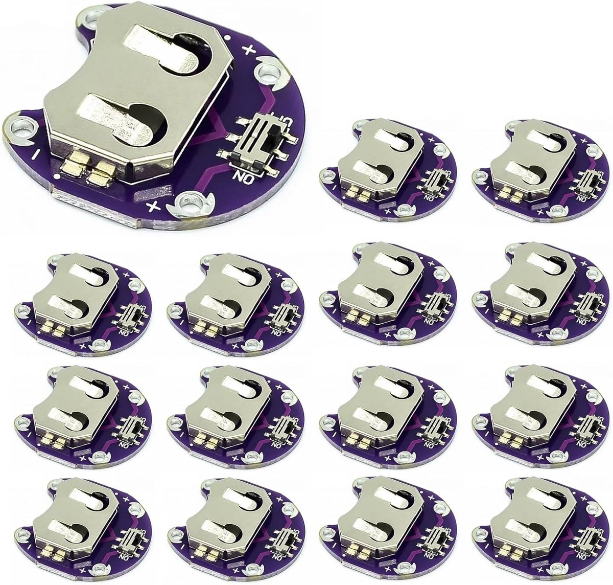 Knoopcel batterijhouder voor Arduino en LilyPad met schakelaar - 15 stuks