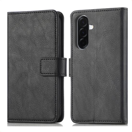 Samsung Galaxy A57 5G Hoesje Zwart – Luxe Bookcase Kunstleer met Pasjeshouder, Briefgeldvak en Standaardfunctie
