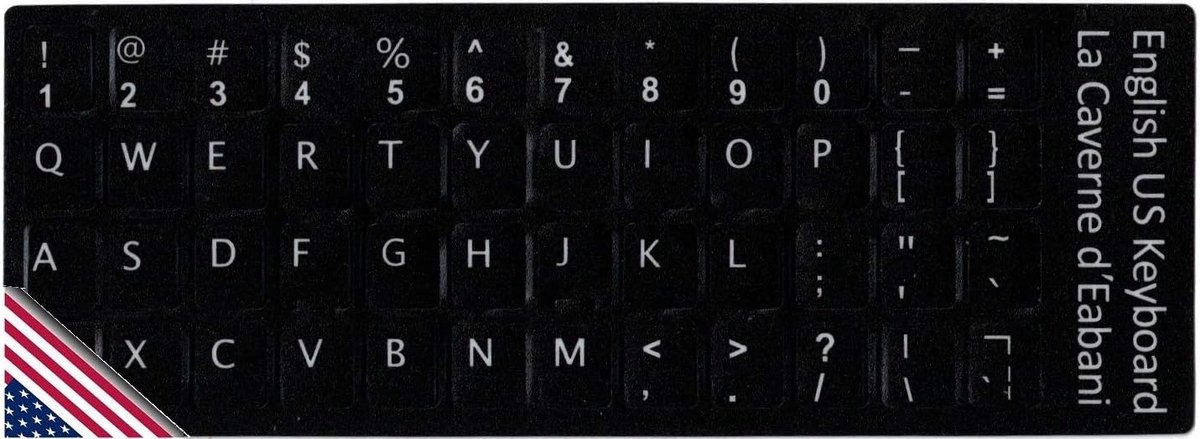 Toetsenbordstickers QWERTY Amerikaans Engels voor PC Laptop Notebook
