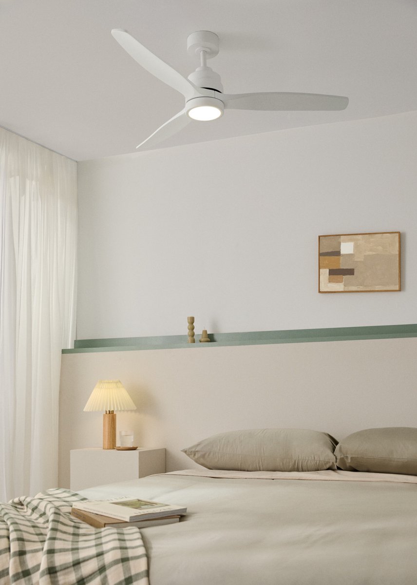 CREATE - Stille plafondventilator van 40 W met technische ABS-bladen, verkrijgbaar in verschillende maten - M - Met licht - Afstandsbediening - WIND STYLANCE – foto 4