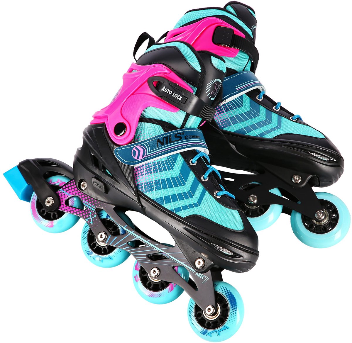 Nils Extreme NH18192A IJshockeyschaatsen/Rolschaatsen 4-in-1 Verstelbaar Zwart
