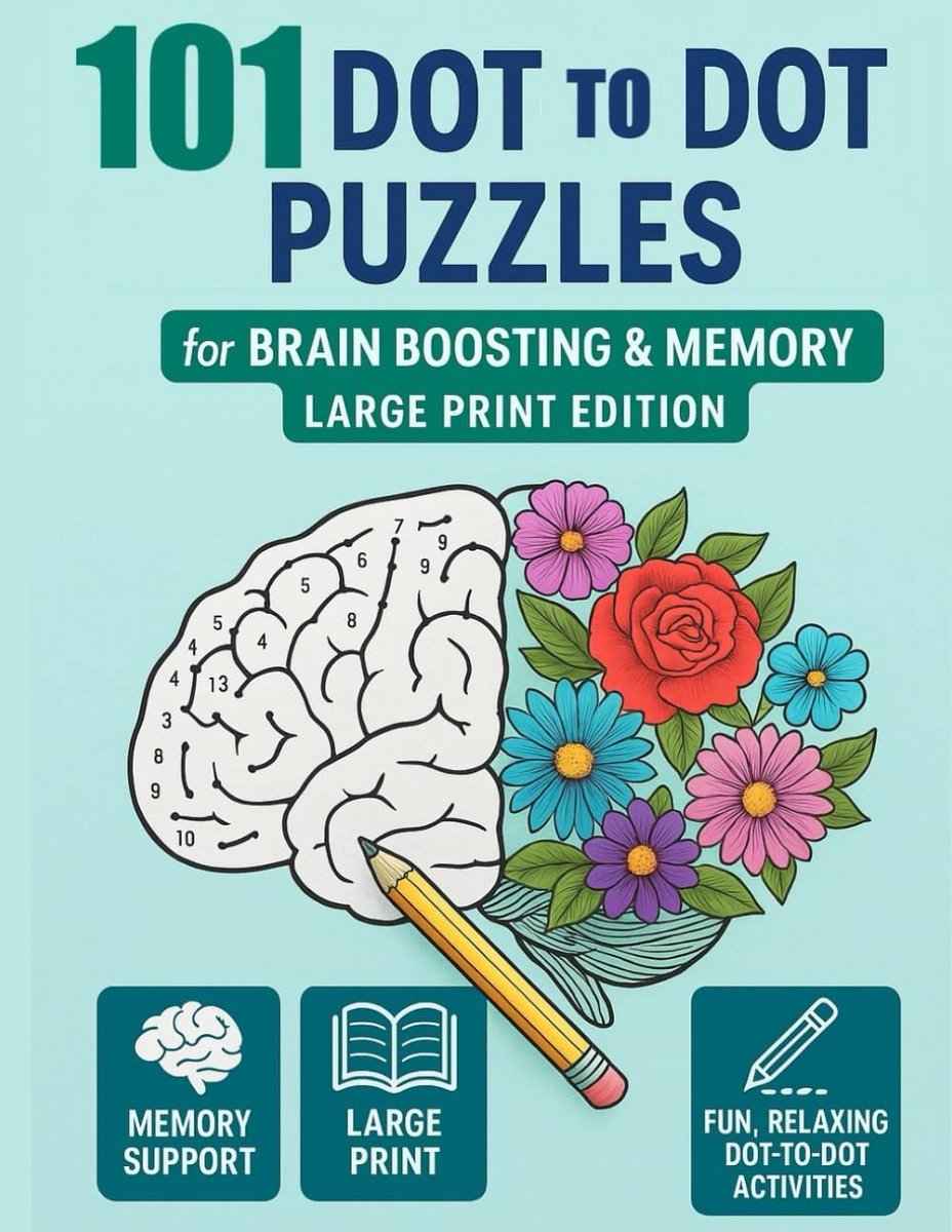 Puzzelboek Volwassenen - Brein Training - Geheugen Verbeteren - Grote Letter Puzzels - 21x28 cm