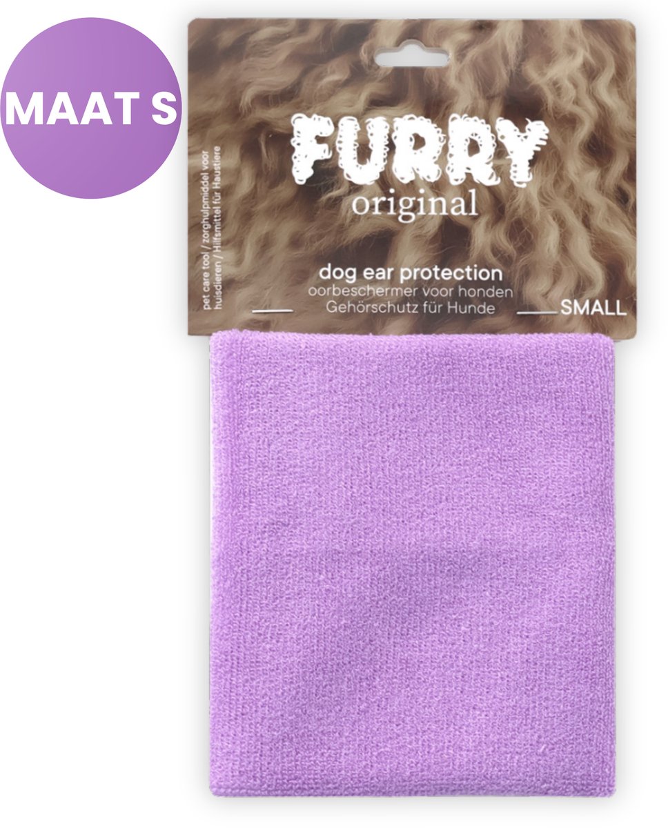 Furry Original® Oorbeschermer Hond - Gehoorbescherming voor Waterblazer en Shampoo Beurt - Kalmering & Minder Stress - Oorbescherming Hoofdband - Honden Verzorging - Small - Lila Paars