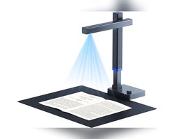 Boekenscanner A3 13MP – Opvouwbare Documentenscanner met OCR 180+ Talen, Traploos LED-licht, Curve-correctie & Uitvoer naar PDF, Word & Excel | Windows & Mac
