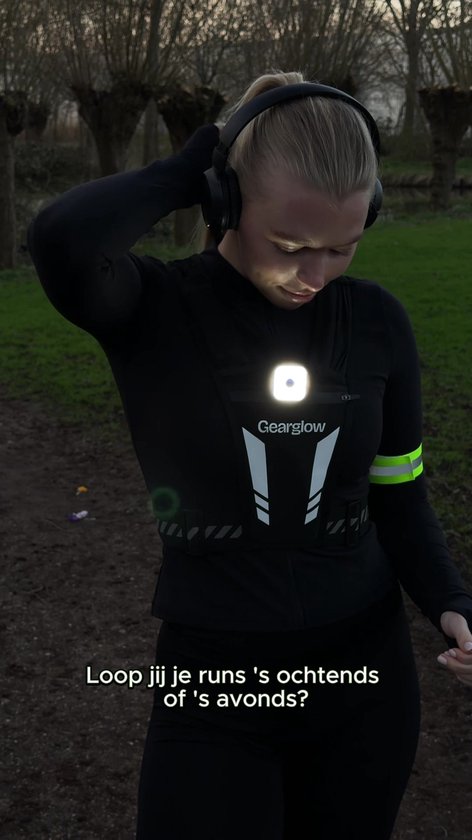 GearGlow® Hardloop Verlichting - Clip-on lampje - Regenbestendig (IPX4) - Oplaadbaar (USB-C) - Ook draagbaar als Hoofdlampje - Wandelverlichting
